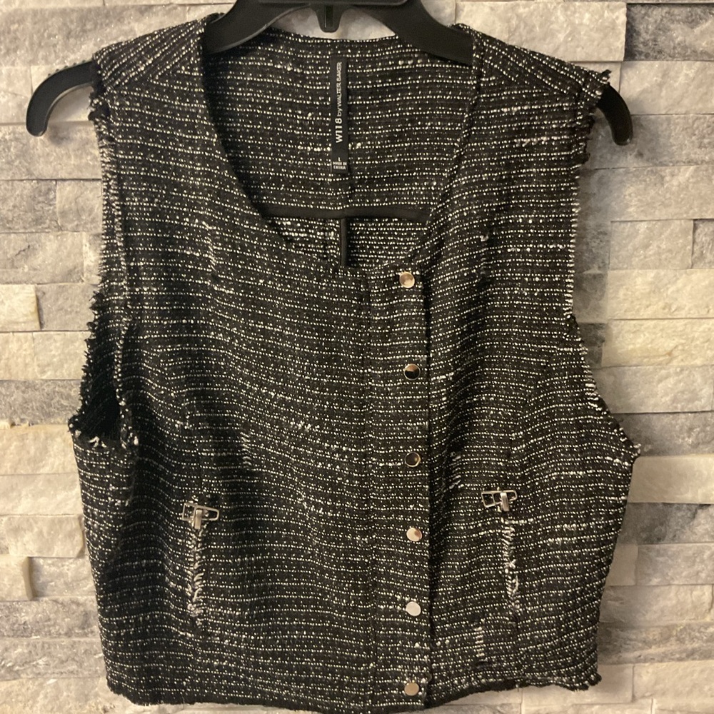 W118 by Walter Baker Monochrome Tweed Vest